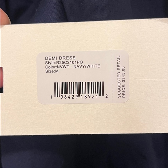 STAUD Demi Tiered Dress - size Medium- brand new with tags - Navy and white - Picture 7 of 10